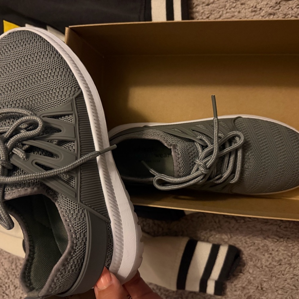 Kids Breathable Gray Lace-Up Sneakers for Active Play